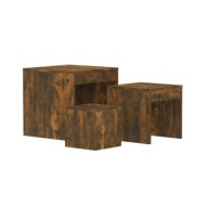 Tables gigognes 3 pcs Chêne fumé Bois d'ingénierie