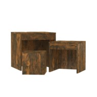 Tables gigognes 3 pcs Chêne fumé Bois d'ingénierie