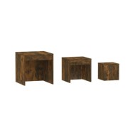 Tables gigognes 3 pcs Chêne fumé Bois d'ingénierie