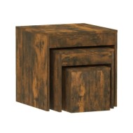 Tables gigognes 3 pcs Chêne fumé Bois d'ingénierie