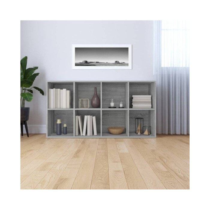 Bibliothèque/Buffet Sonoma gris 66x30x130 cm Bois d'ingénierie