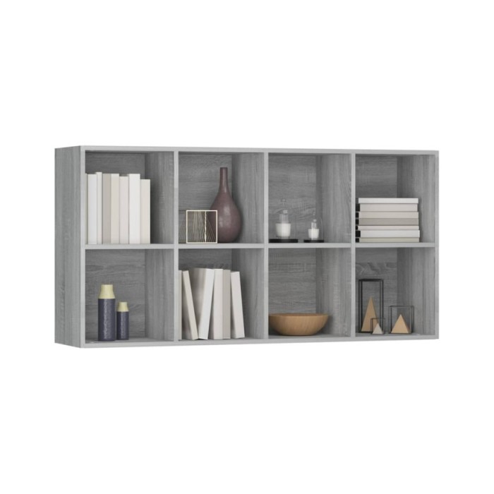 Bibliothèque/Buffet Sonoma gris 66x30x130 cm Bois d'ingénierie