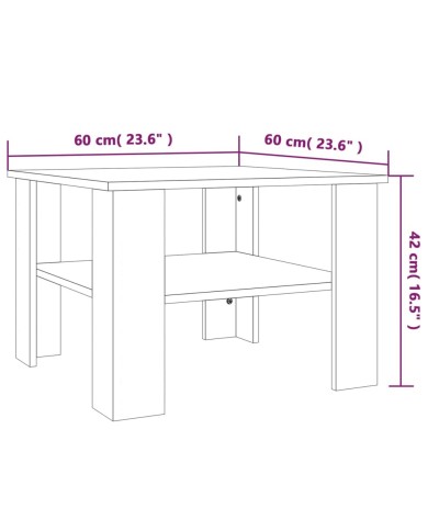  Table basse Sonoma gris 60x60x42 cm Bois d'ingénierie	