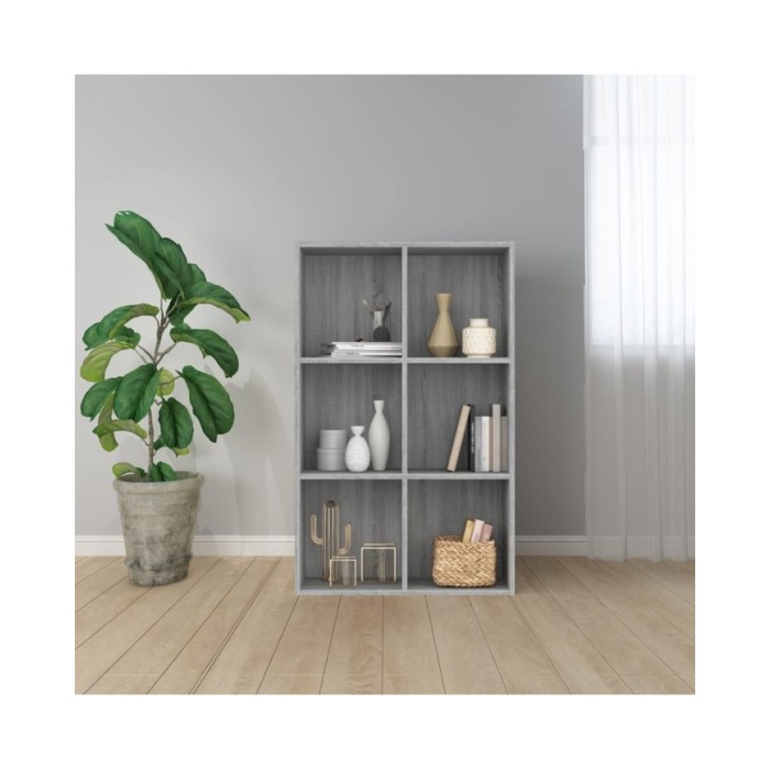 Bibliothèque/Buffet Sonoma gris 66x30x98 cm Bois d'ingénierie
