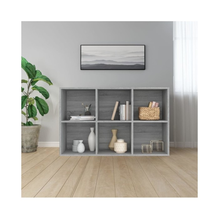 Bibliothèque/Buffet Sonoma gris 66x30x98 cm Bois d'ingénierie