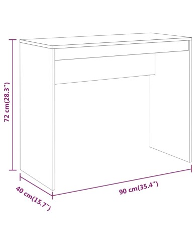 Bureau Chêne marron 90x40x72 cm Bois d'ingénierie
