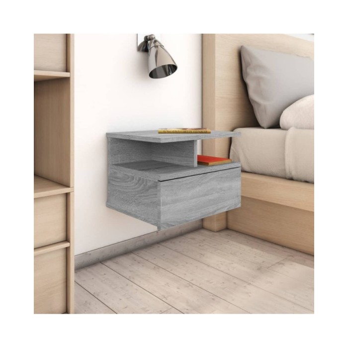Tables de chevet flottantes 2 pcs Sonoma gris 40x31x27 cm