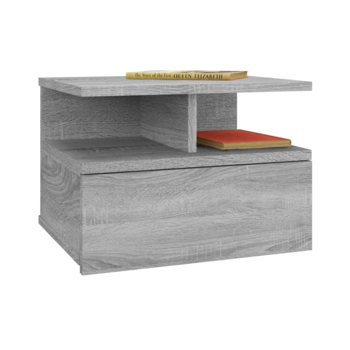 Tables de chevet flottantes 2 pcs Sonoma gris 40x31x27 cm