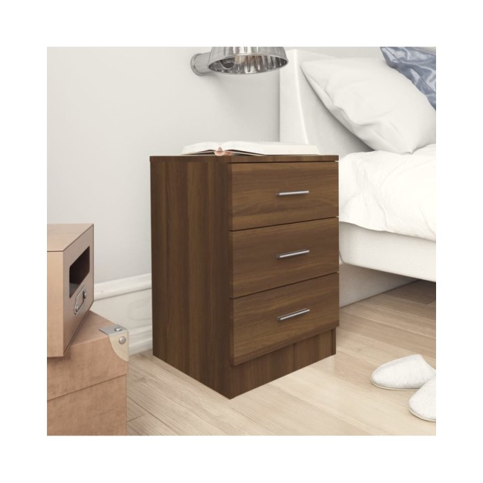 Table de chevet Chêne marron 38x35x56 cm Bois d'ingénierie