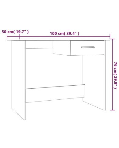 Bureau Chêne marron 100x50x76 cm Bois d'ingénierie