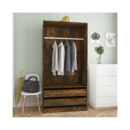 Garde-robe Chêne fumé 100x50x200 cm Bois d'ingénierie