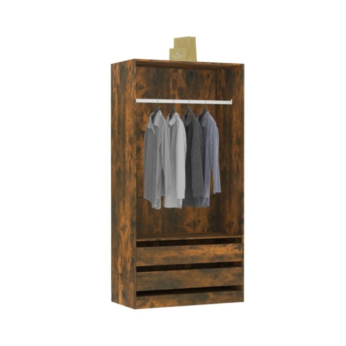Garde-robe Chêne fumé 100x50x200 cm Bois d'ingénierie