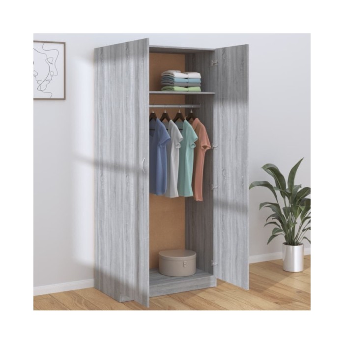 Garde-robe Sonoma gris 90x52x200 cm Bois d'ingénierie