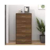 Buffet avec 6 tiroirs Chêne brun 50x34x96 cm Bois d'ingénierie
