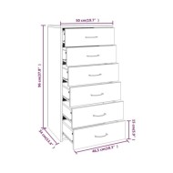 Buffet avec 6 tiroirs Chêne brun 50x34x96 cm Bois d'ingénierie