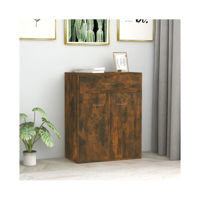  Buffet Chêne fumé 60x30x75 cm Bois d'ingénierie	