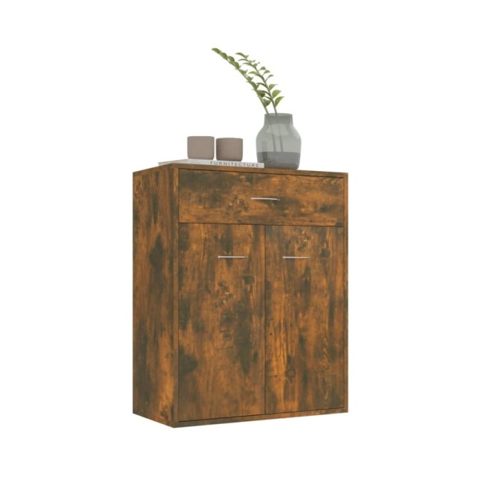  Buffet Chêne fumé 60x30x75 cm Bois d'ingénierie	