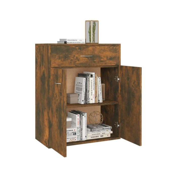  Buffet Chêne fumé 60x30x75 cm Bois d'ingénierie	