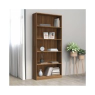 Bibliothèque 5 niveaux Chêne marron 80x24x175cm Bois ingénierie