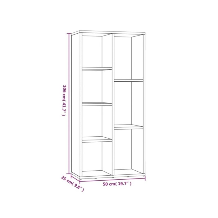 Armoire à livres Sonoma gris 50x25x106 cm