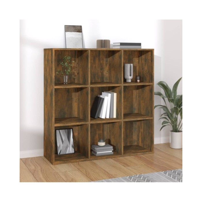 Armoire à livres Chêne fumé 98x30x98 cm