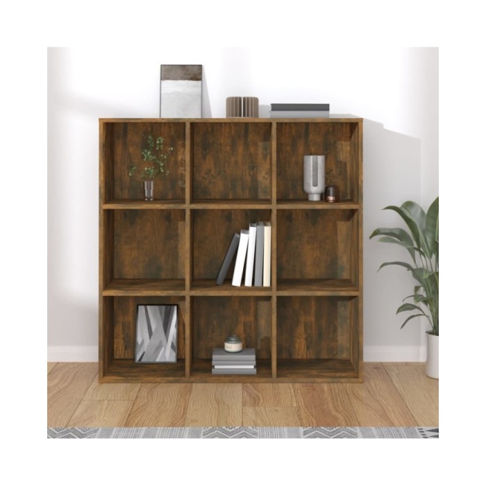 Armoire à livres Chêne fumé 98x30x98 cm