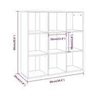 Armoire à livres Chêne fumé 98x30x98 cm