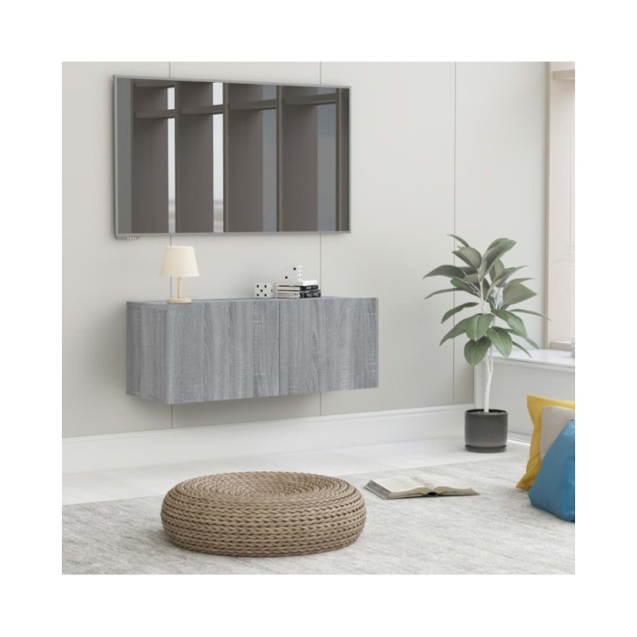 Meuble TV Sonoma gris 80x30x30 cm Bois d'ingénierie