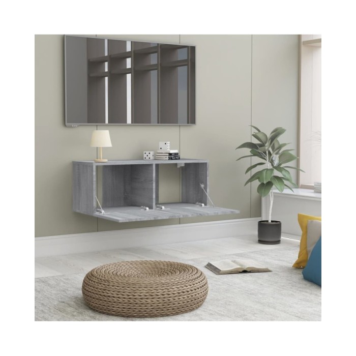 Meuble TV Sonoma gris 80x30x30 cm Bois d'ingénierie