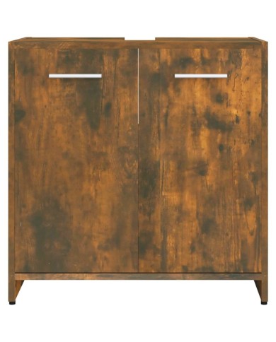 Armoire de bain Chêne fumé 60x33x60 cm Bois d'ingénierie