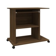 Bureau d'ordinateur Chêne marron 80x50x75 cm Bois d'ingénierie