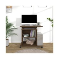 Bureau d'ordinateur Chêne marron 80x50x75 cm Bois d'ingénierie