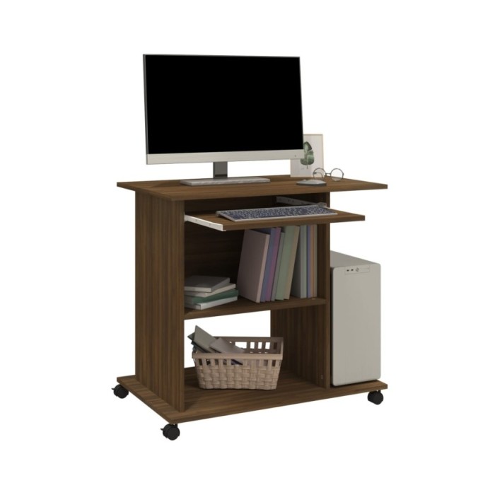 Bureau d'ordinateur Chêne marron 80x50x75 cm Bois d'ingénierie