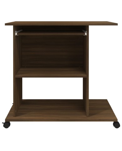 Bureau d'ordinateur Chêne marron 80x50x75 cm Bois d'ingénierie