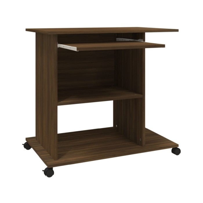 Bureau d'ordinateur Chêne marron 80x50x75 cm Bois d'ingénierie