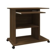 Bureau d'ordinateur Chêne marron 80x50x75 cm Bois d'ingénierie