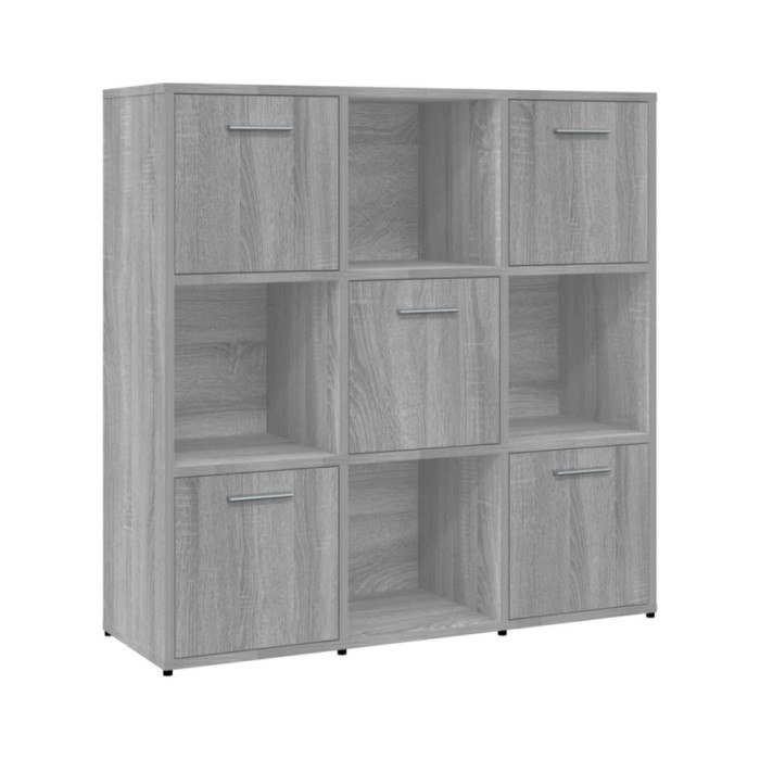 Bibliothèque Sonoma gris 90x30x90 cm Bois d'ingénierie