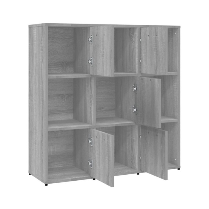 Bibliothèque Sonoma gris 90x30x90 cm Bois d'ingénierie