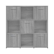 Bibliothèque Sonoma gris 90x30x90 cm Bois d'ingénierie