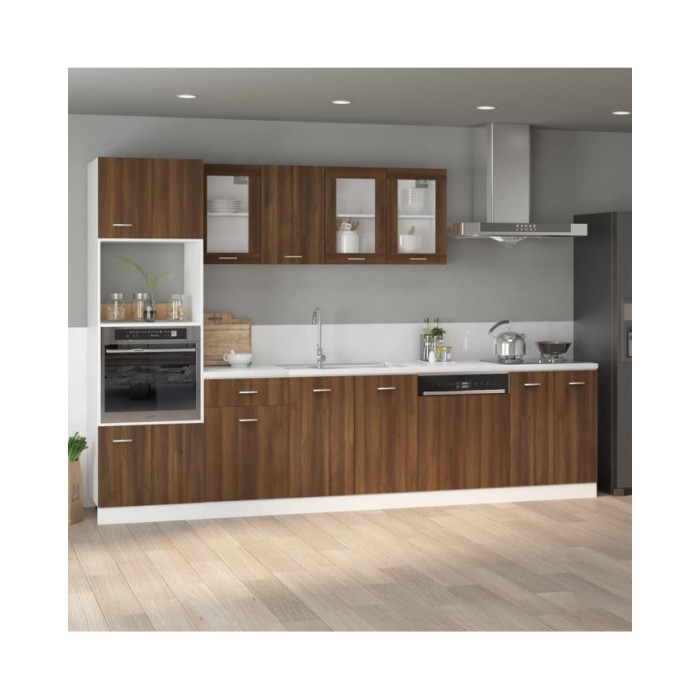 Armoire à micro-ondes Chêne marron 60x57x207 cm