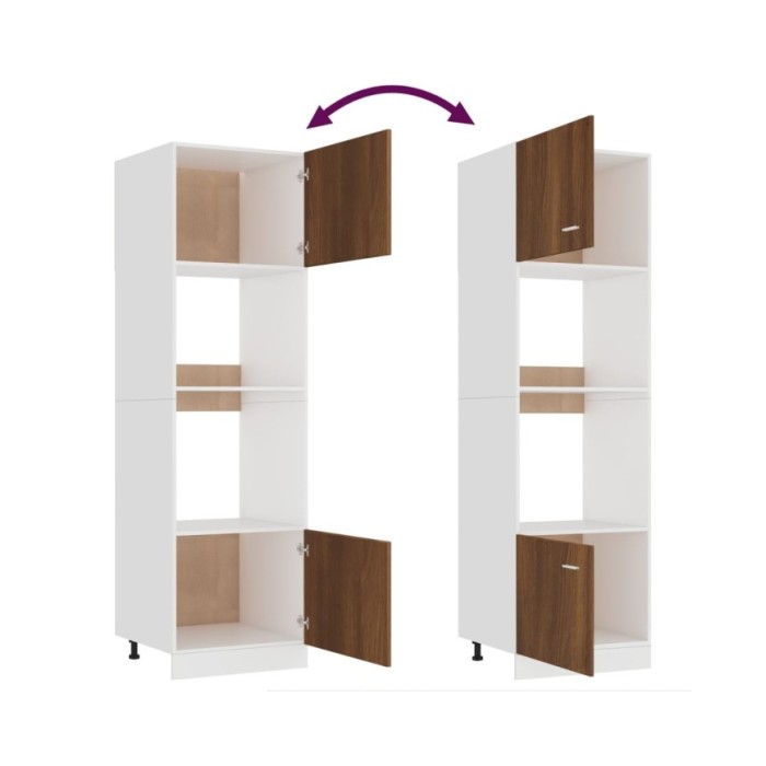 Armoire à micro-ondes Chêne marron 60x57x207 cm