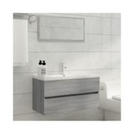 Armoire de lavabo Sonoma gris 90x38,5x45 cm Bois d'ingénierie