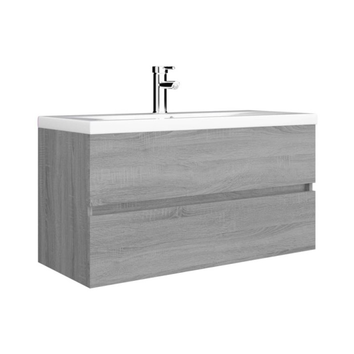 Armoire de lavabo Sonoma gris 90x38,5x45 cm Bois d'ingénierie