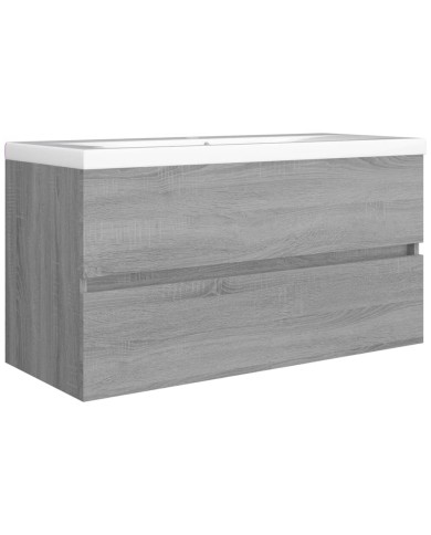 Armoire de lavabo Sonoma gris 90x38,5x45 cm Bois d'ingénierie
