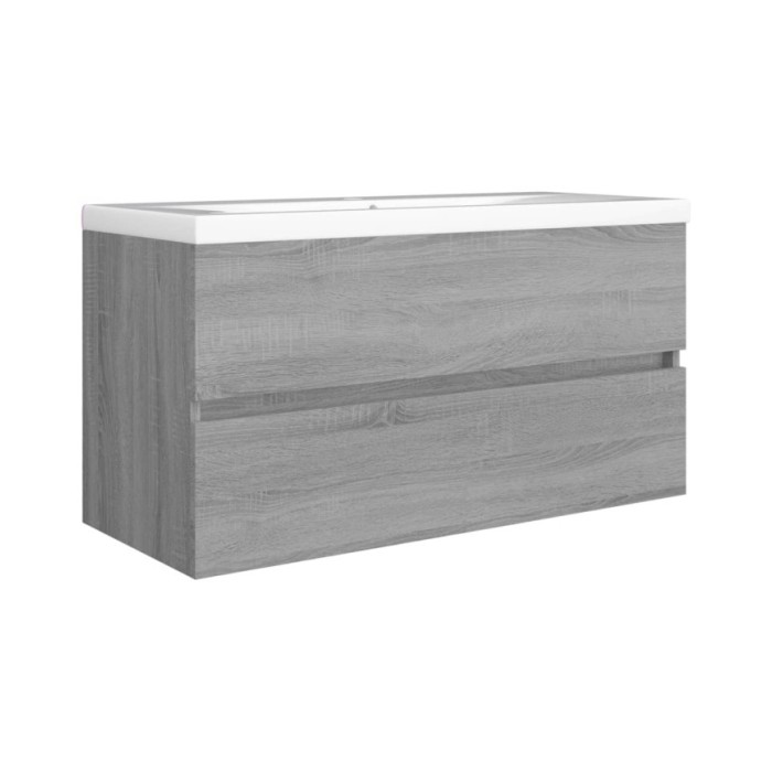 Armoire de lavabo Sonoma gris 90x38,5x45 cm Bois d'ingénierie