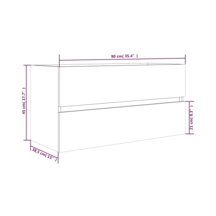 Armoire de lavabo Sonoma gris 90x38,5x45 cm Bois d'ingénierie