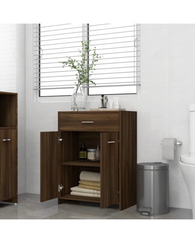 Armoire de bain Chêne marron 60x33x80 cm Bois d'ingénierie