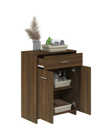 Armoire de bain Chêne marron 60x33x80 cm Bois d'ingénierie