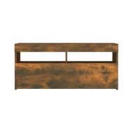Meuble TV avec lumières LED Chêne fumé 90x35x40 cm