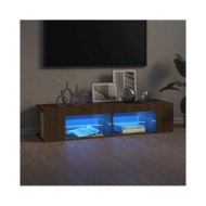 Meuble TV avec lumières LED Chêne marron 135x39x30 cm